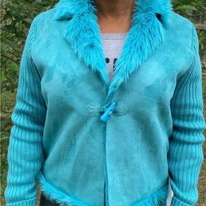 Montanaco Turquoise fur lined jacket